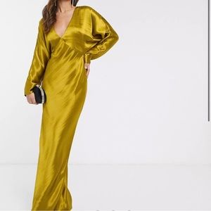 ASOS DESIGN maxi dress batwing sleeve bias cut